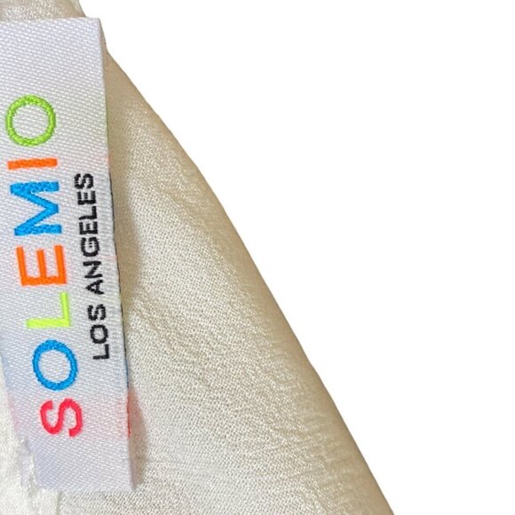 SOLEMIO Mini Dress Lace Waistband Sz M White #346C - Picture 7 of 8